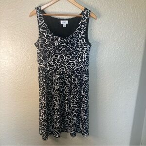 Loft Ann Taylor Floral Abstract Dress Stretch High Waist Women’s Size Medium